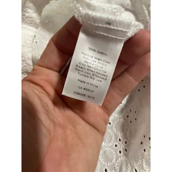 Talbots Vneck white sheer cotton tunic medium - Picture 4 of 8